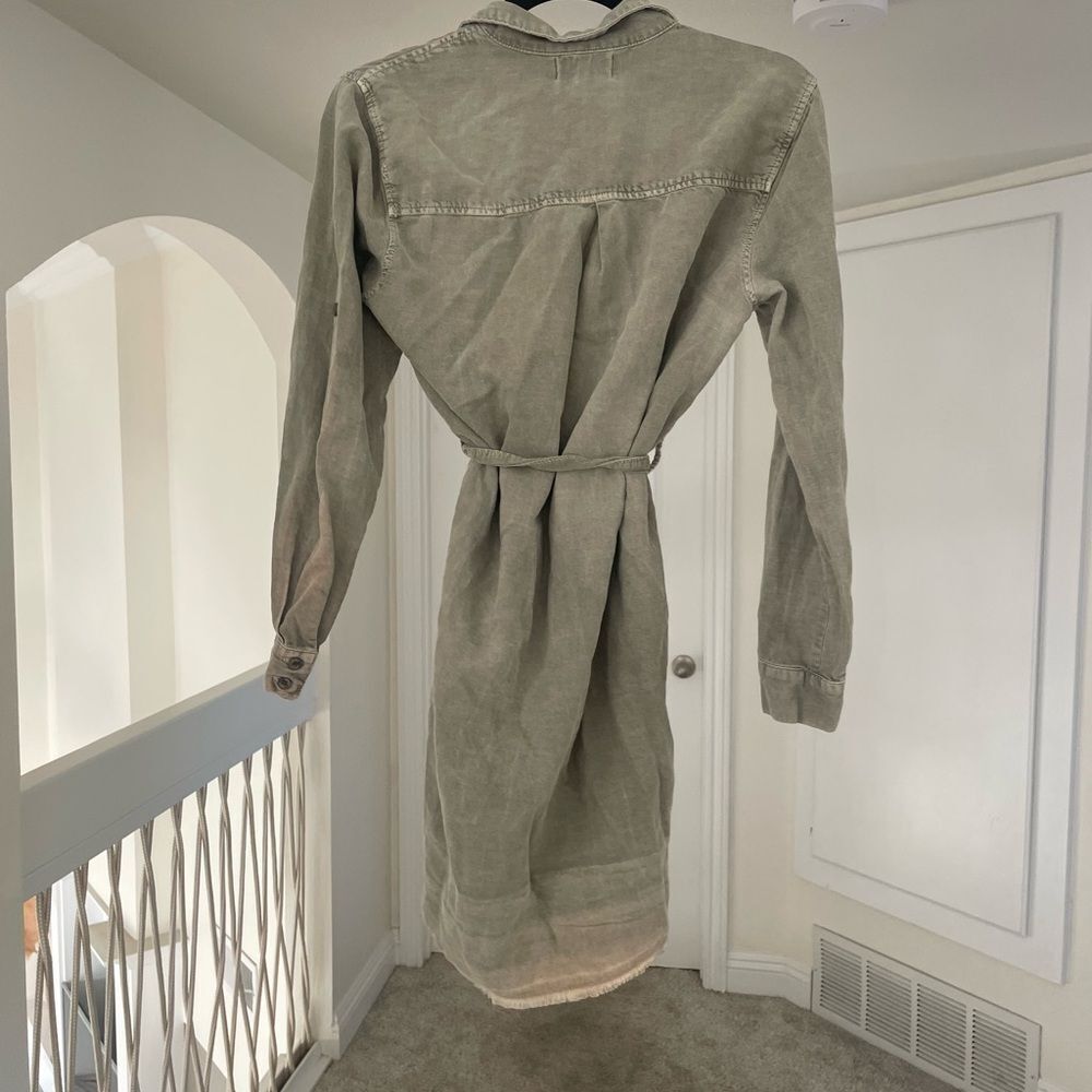 Bella Dahl Olive Green Shirt Dress, XS - Picture 6 of 7